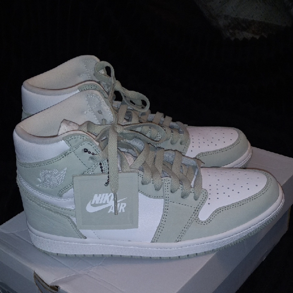 Nike Air High-Top Sneakers in White and Light Gray